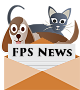 Cartoon Spotted Dog and Gray Cat with For Pets' Sake Newsletter
