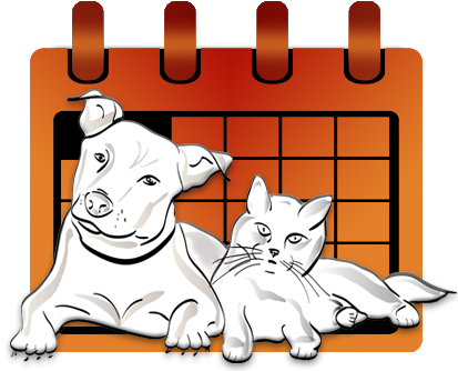 Calendar with Dog and Cat