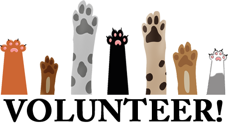 Cartoon raised paws to Volunteer